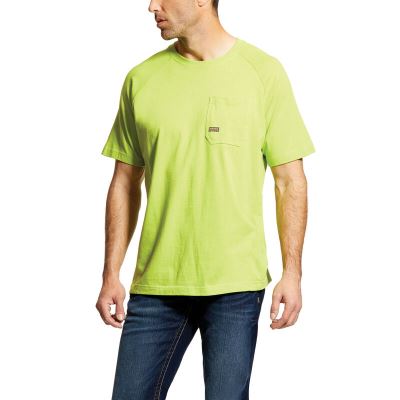 Ariat Rebar Cotton Strong - T Shirts Mosterdgeel Heren - 31810-730